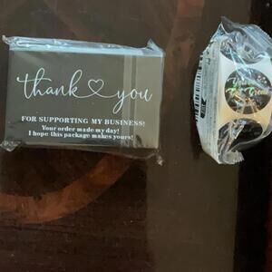 550 piece Thank you business cards and stickers
